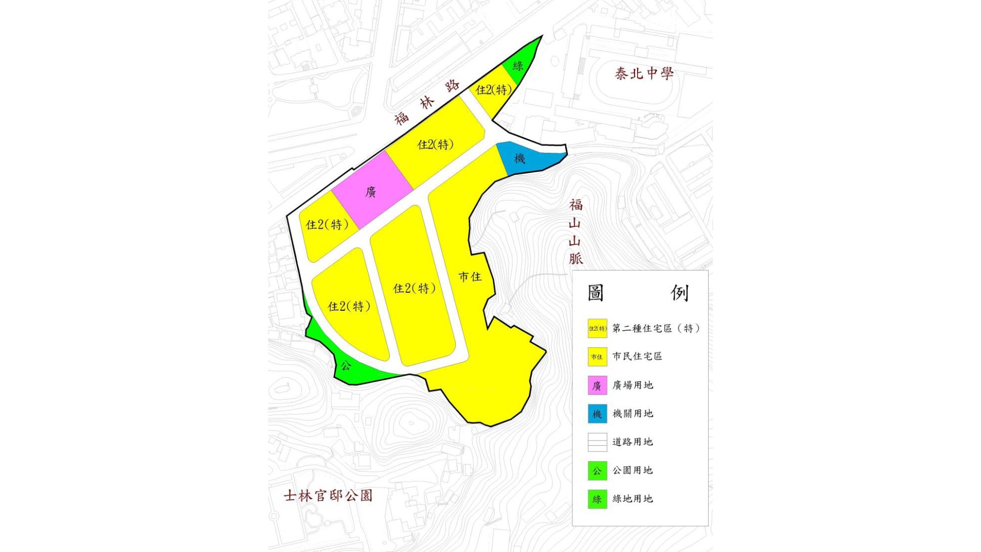 土地使用分區示意