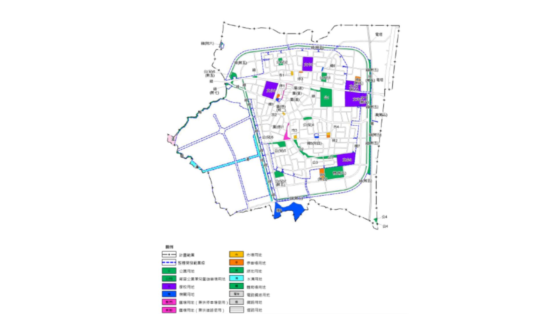 公共設施用地分布示意
