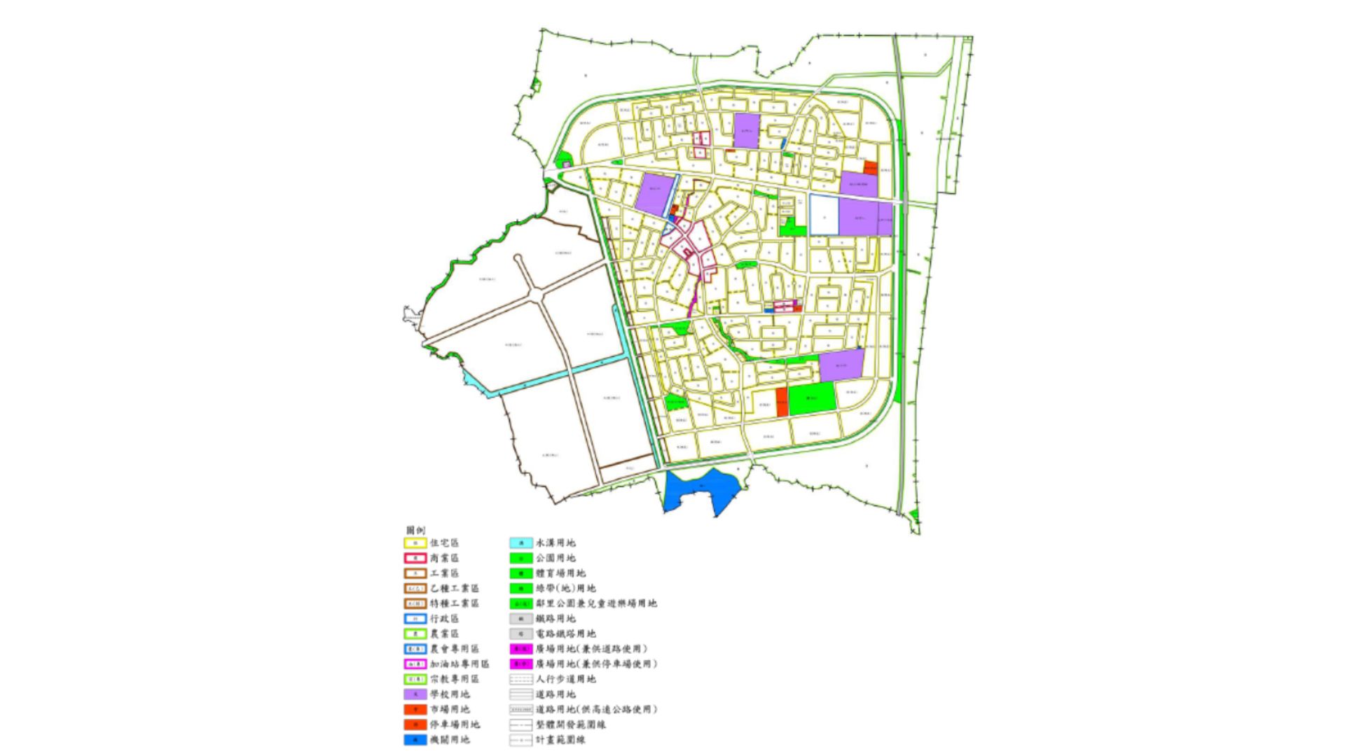 檢討後都市計畫土地使用分區