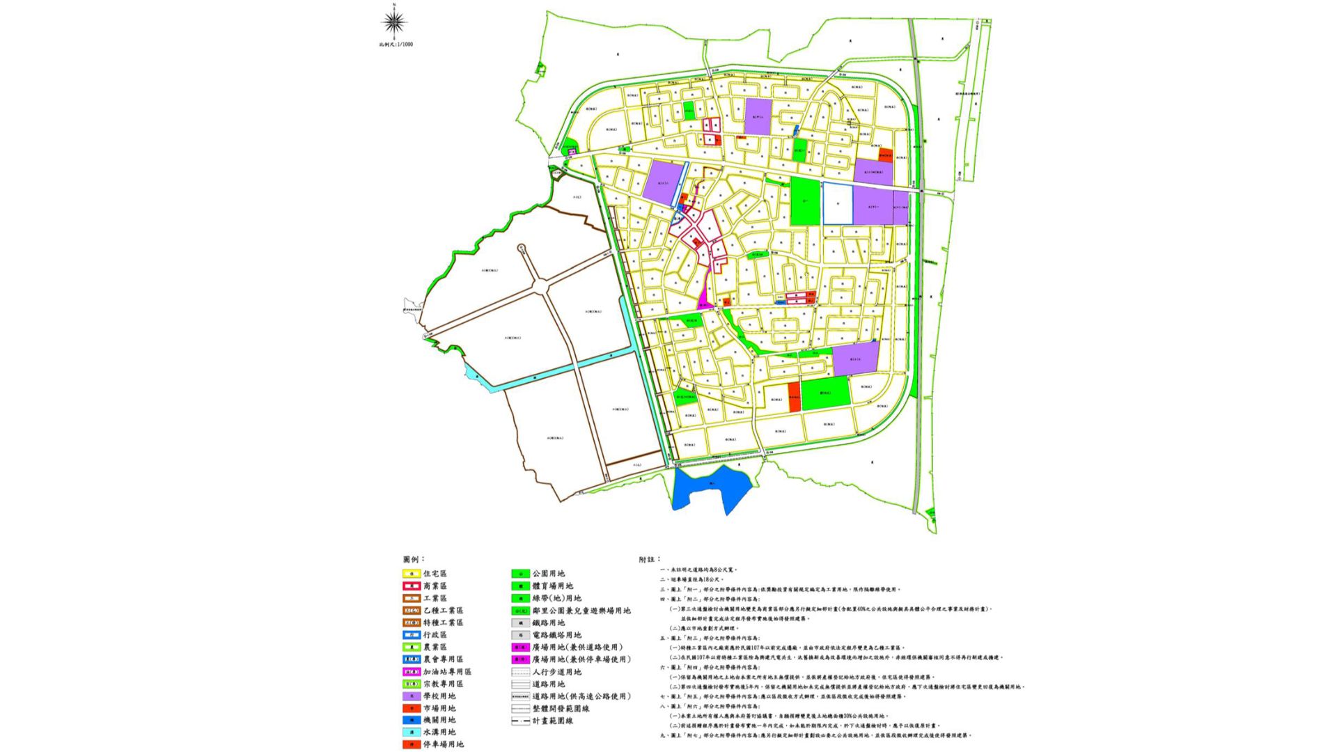 現行都市計畫土地使用分區