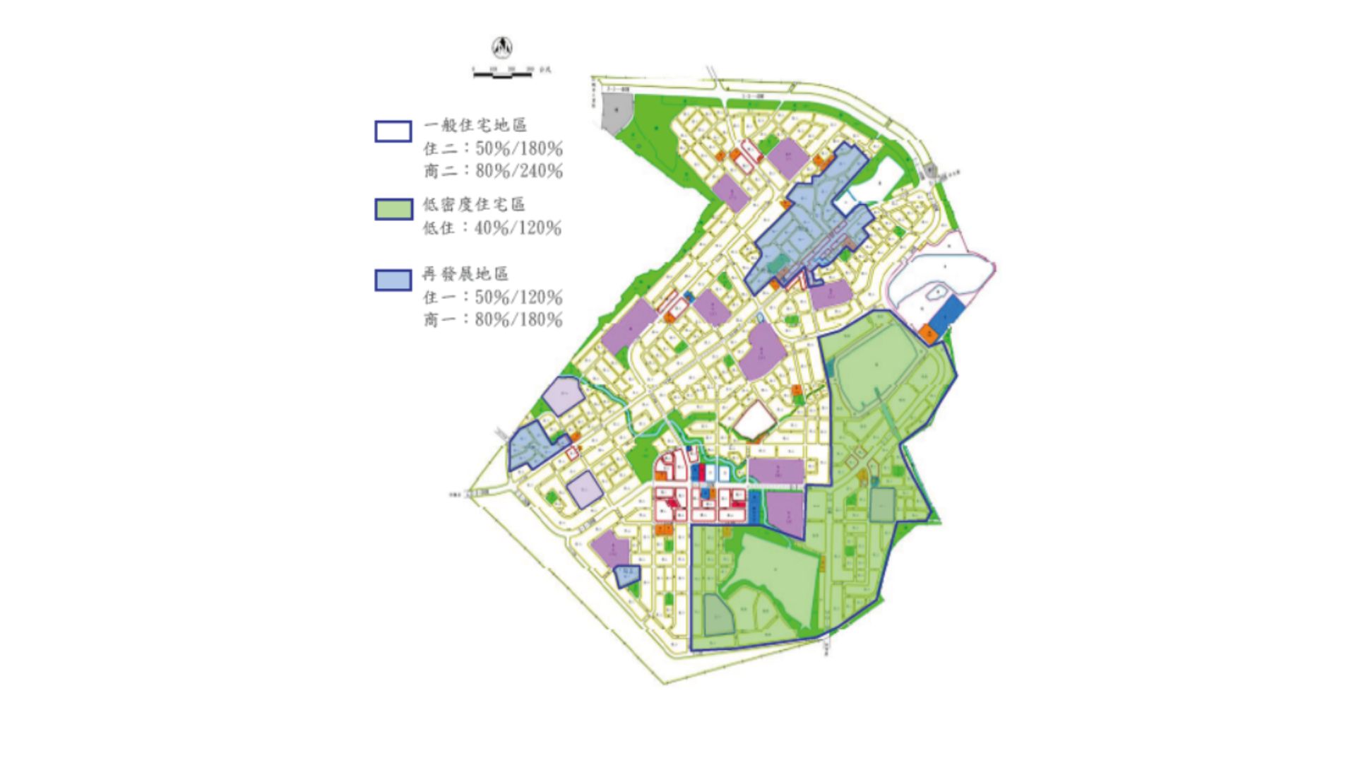 檢討後居住密度分佈