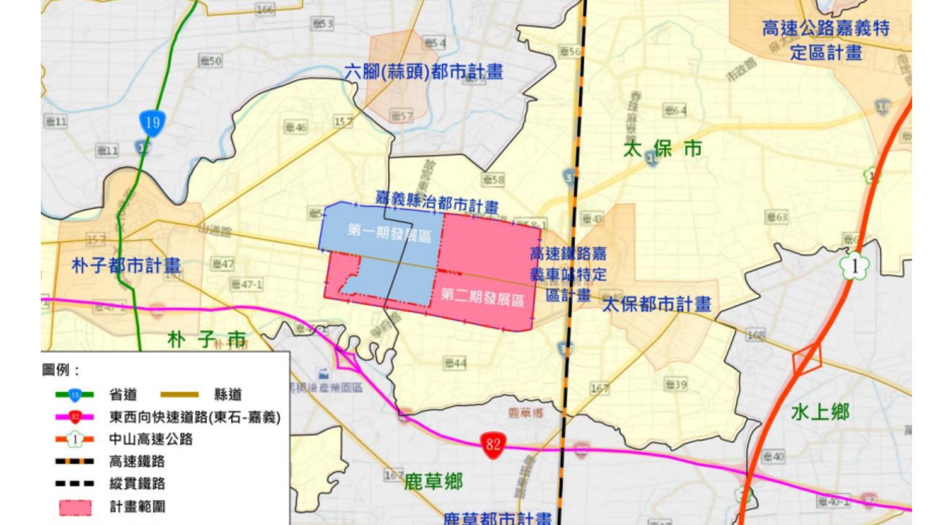 鄰近都市計畫區位示意