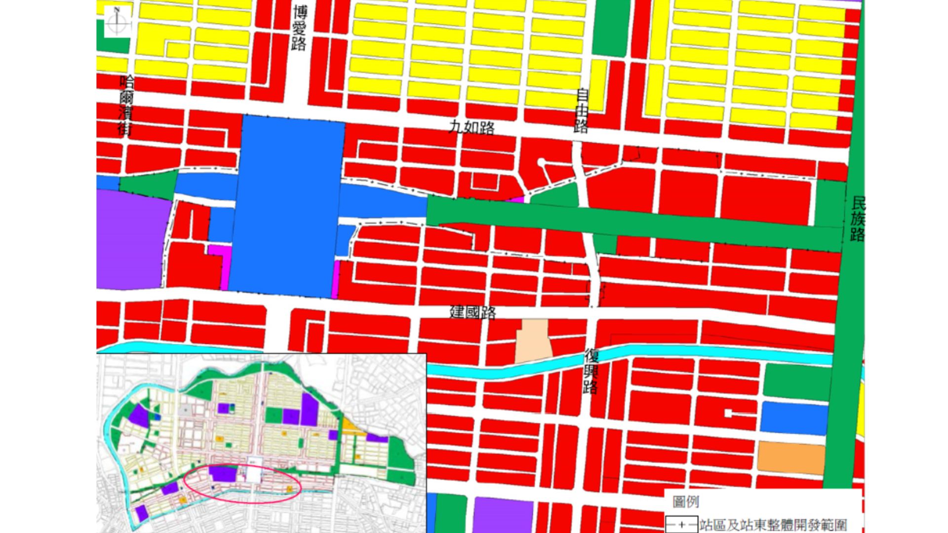 站區及站東整體開發計畫範圍